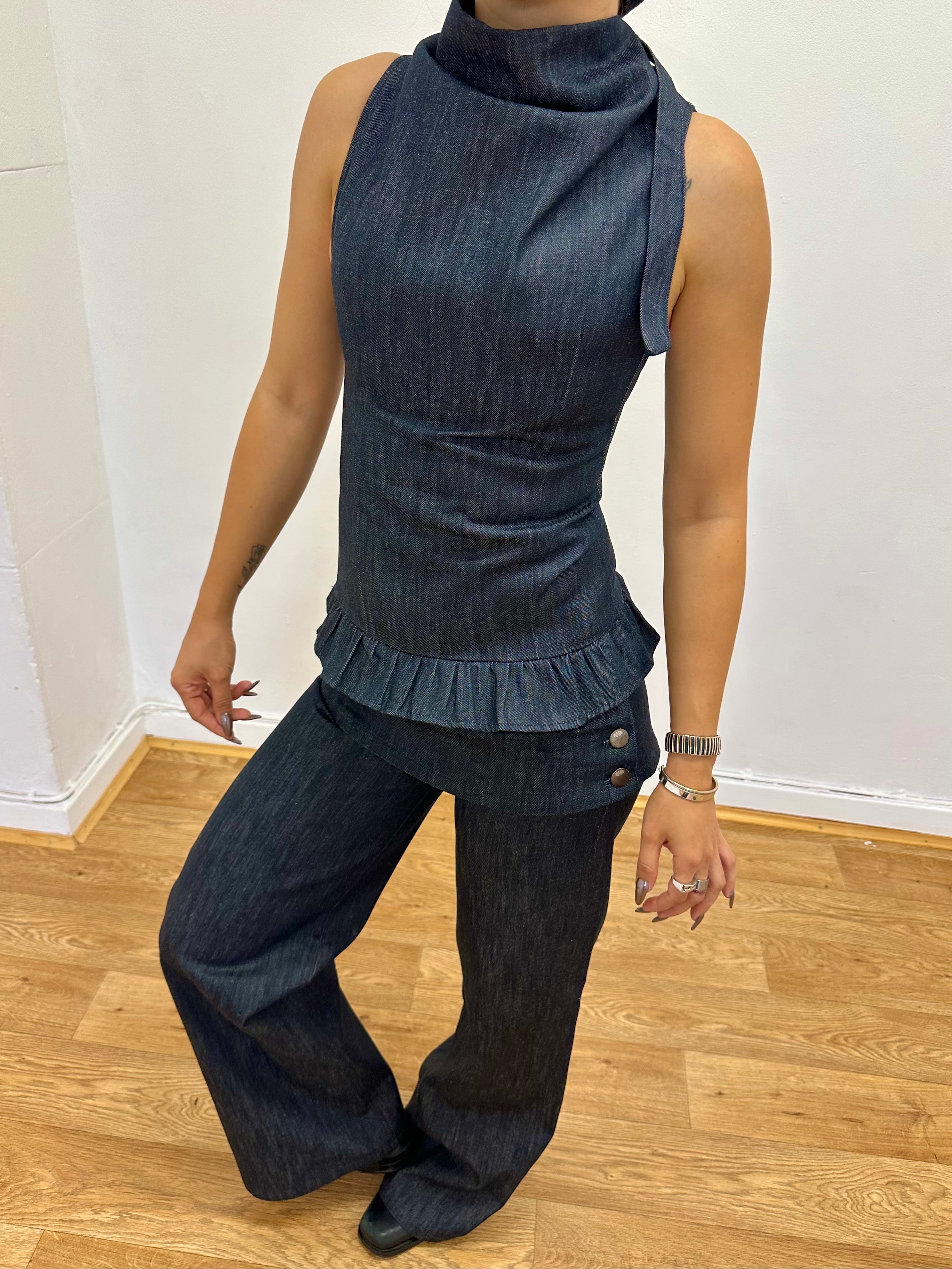 alex top - navy denim