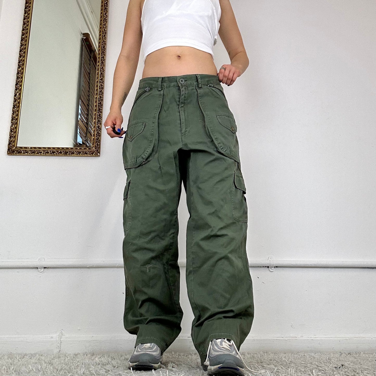 y2k baggy wide leg cargo trousers