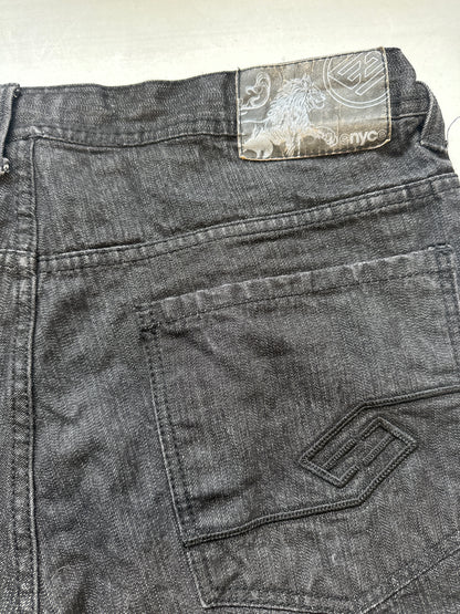 enyce 90's black denim shorts