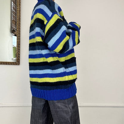 colourful o’neill zip up knitted jumper