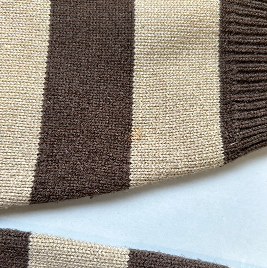 Lacoste brown striped knit jumper