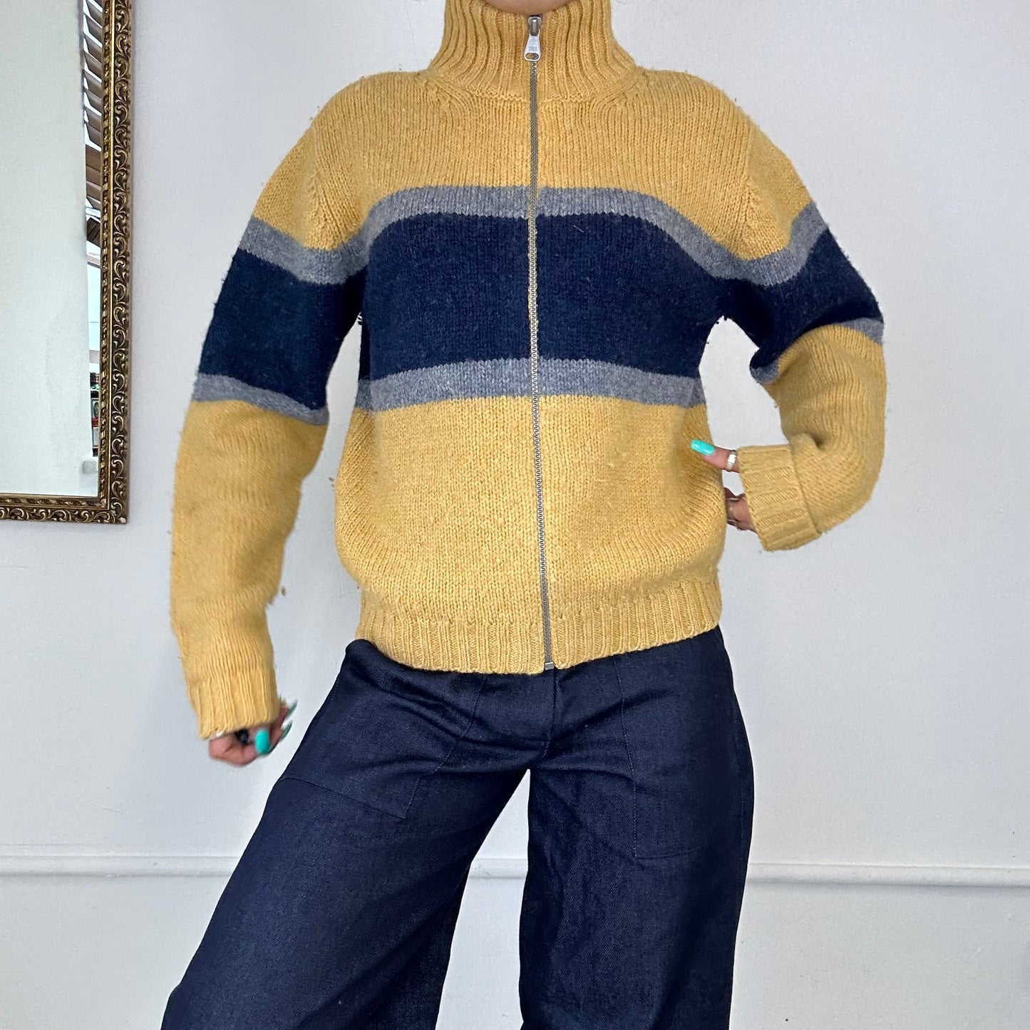 chunky knit zip up jumper