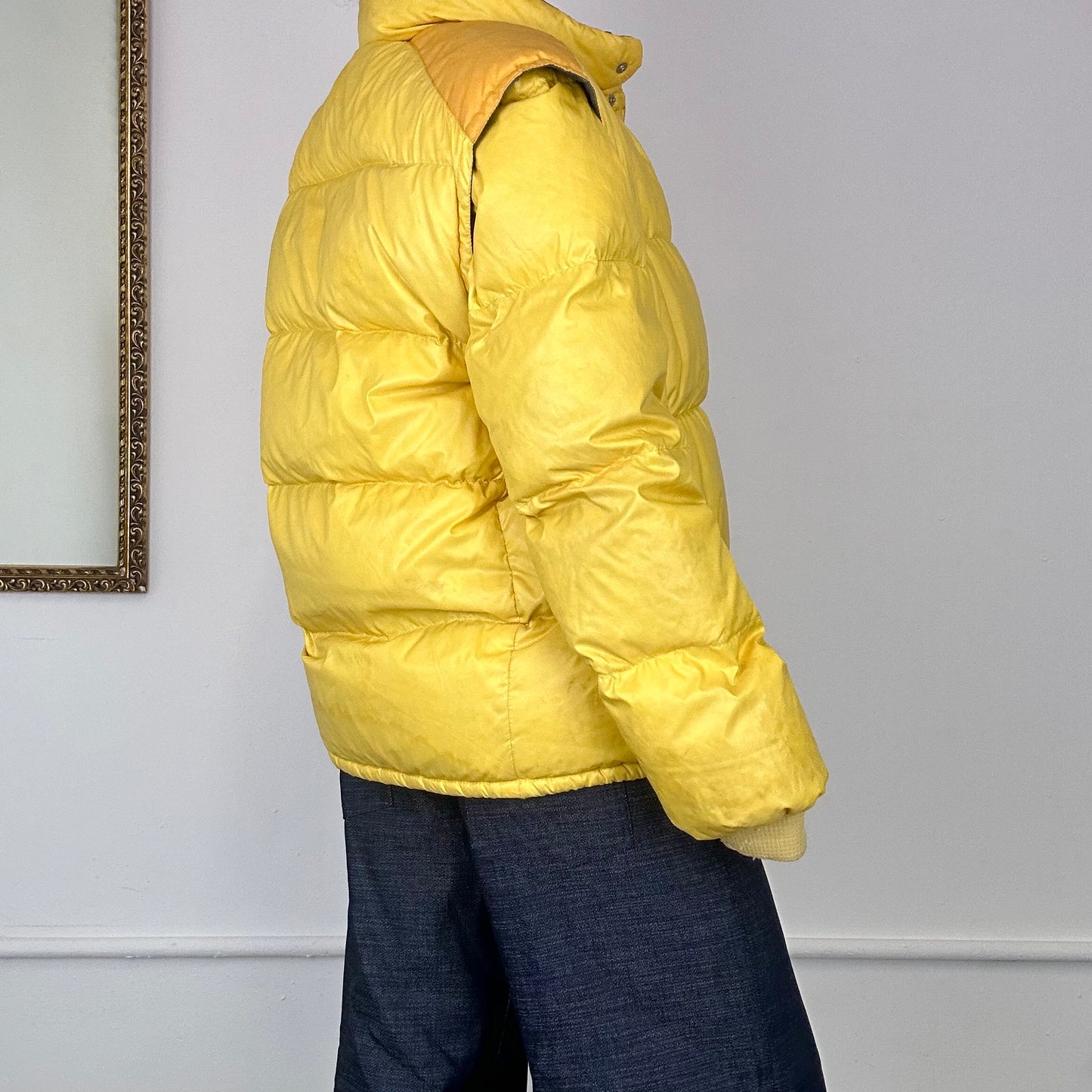 moncler vintage yellow puffer jacket