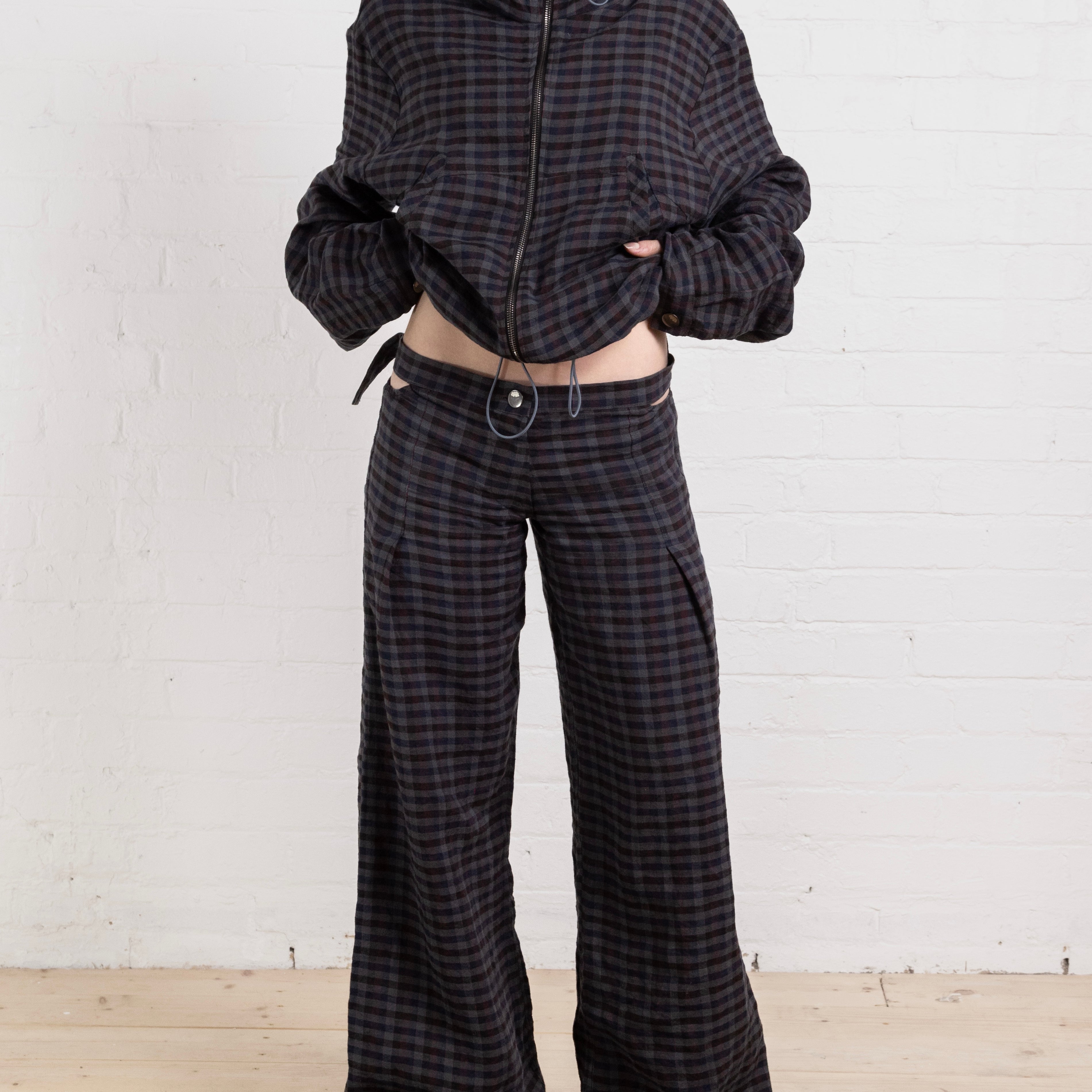 vivienne trouser - gingham linen