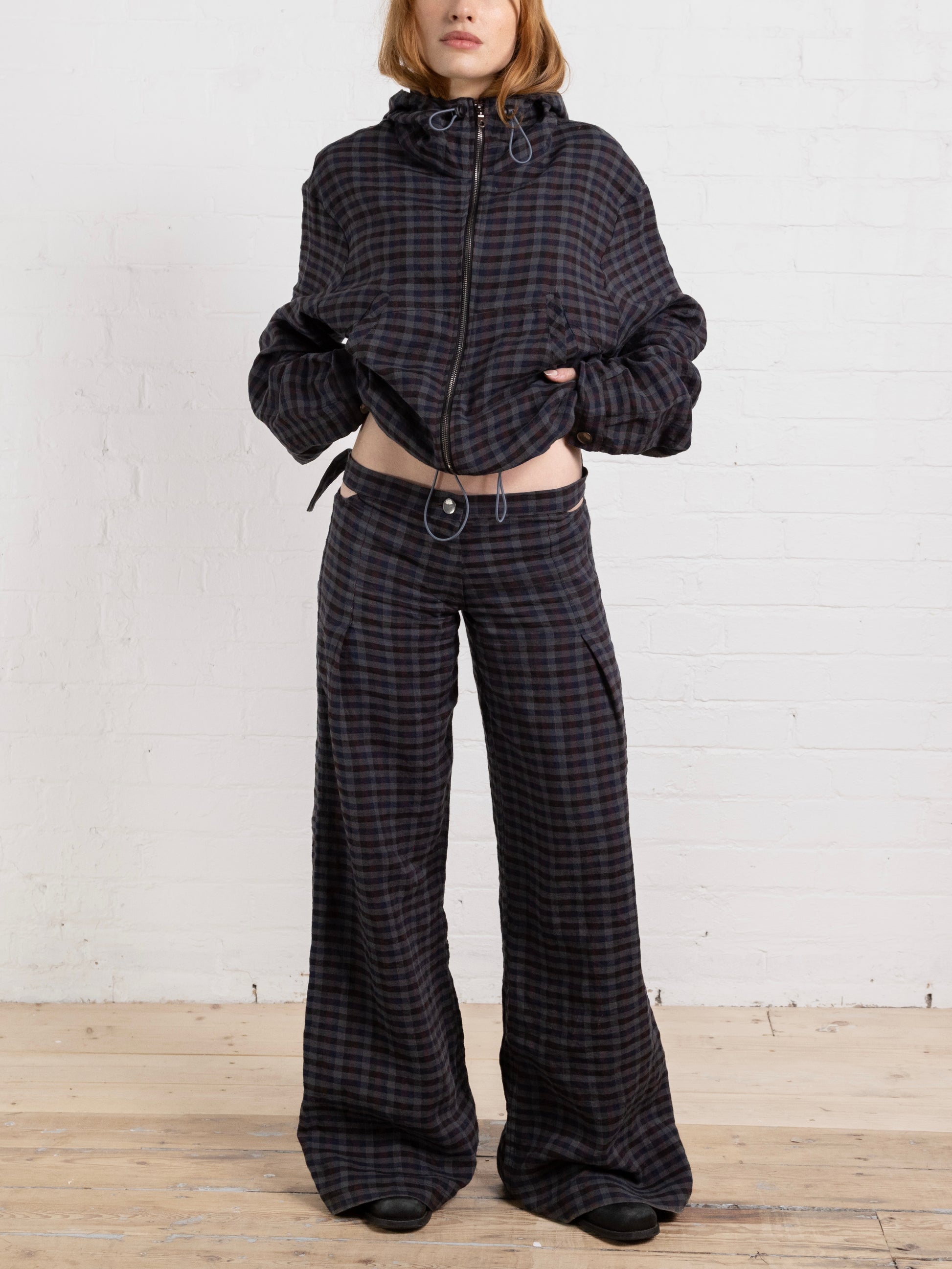 vivienne trouser - gingham linen