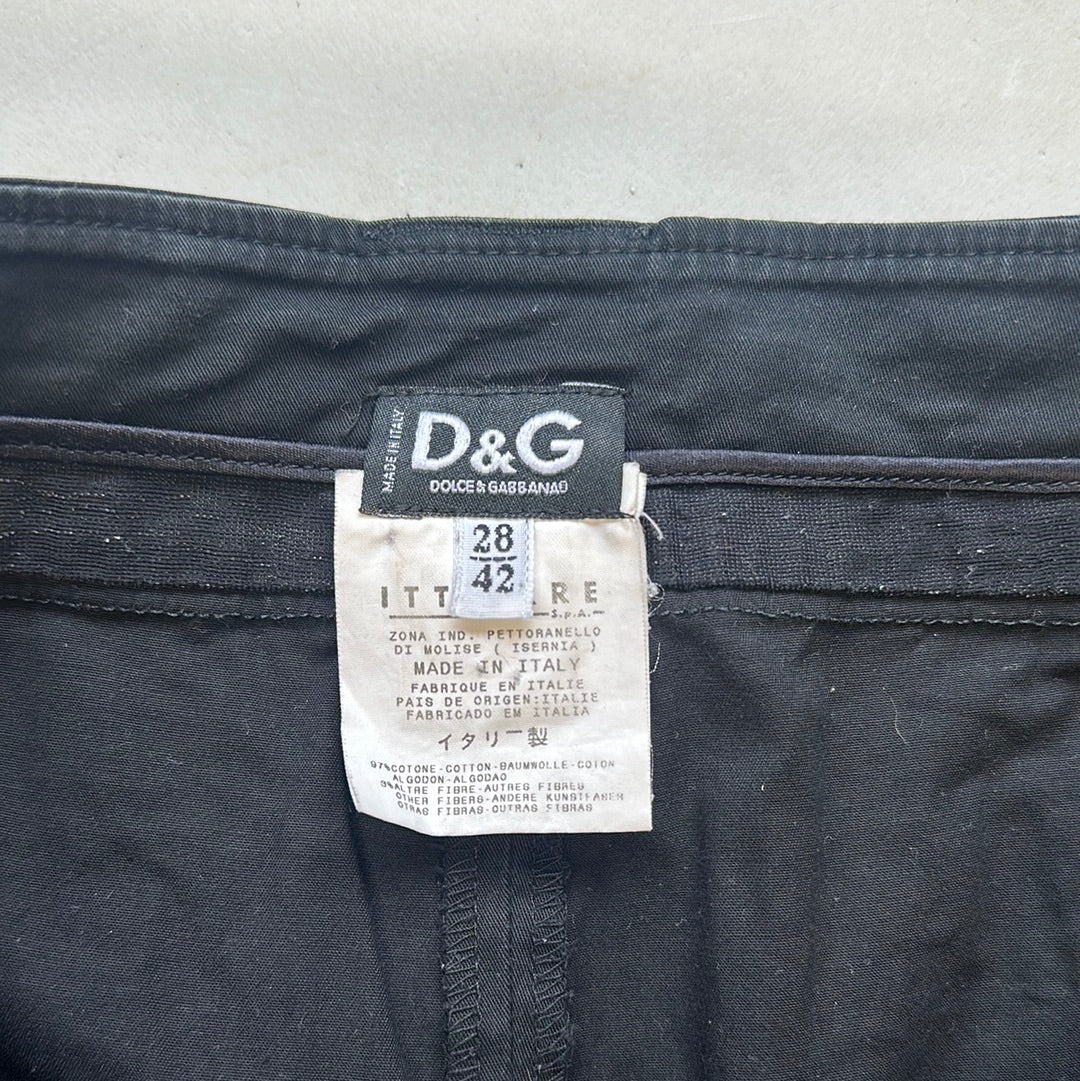 dolce and gabbana black flared trousers