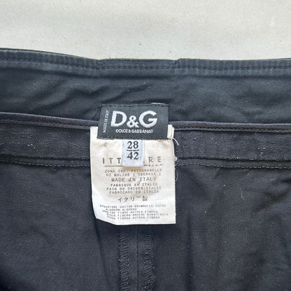 dolce and gabbana black flared trousers