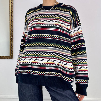 colourful striped knitted lacoste jumper