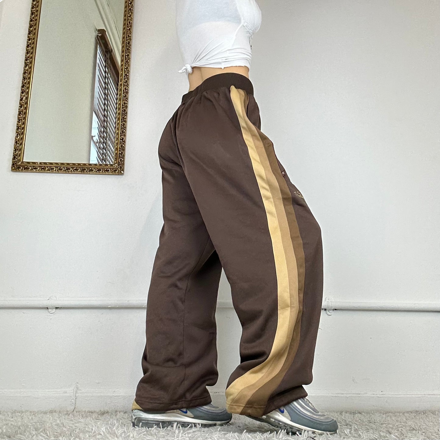 vintage brown & gold adidas joggers