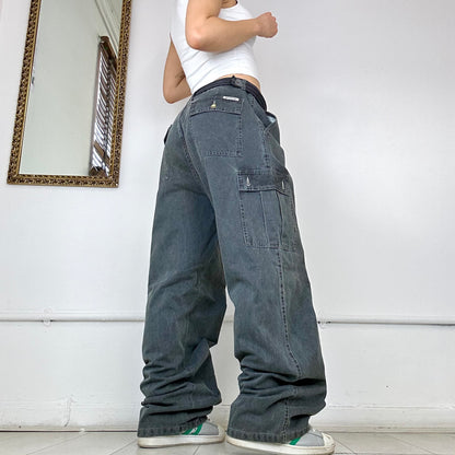 baggy grey cargo jeans