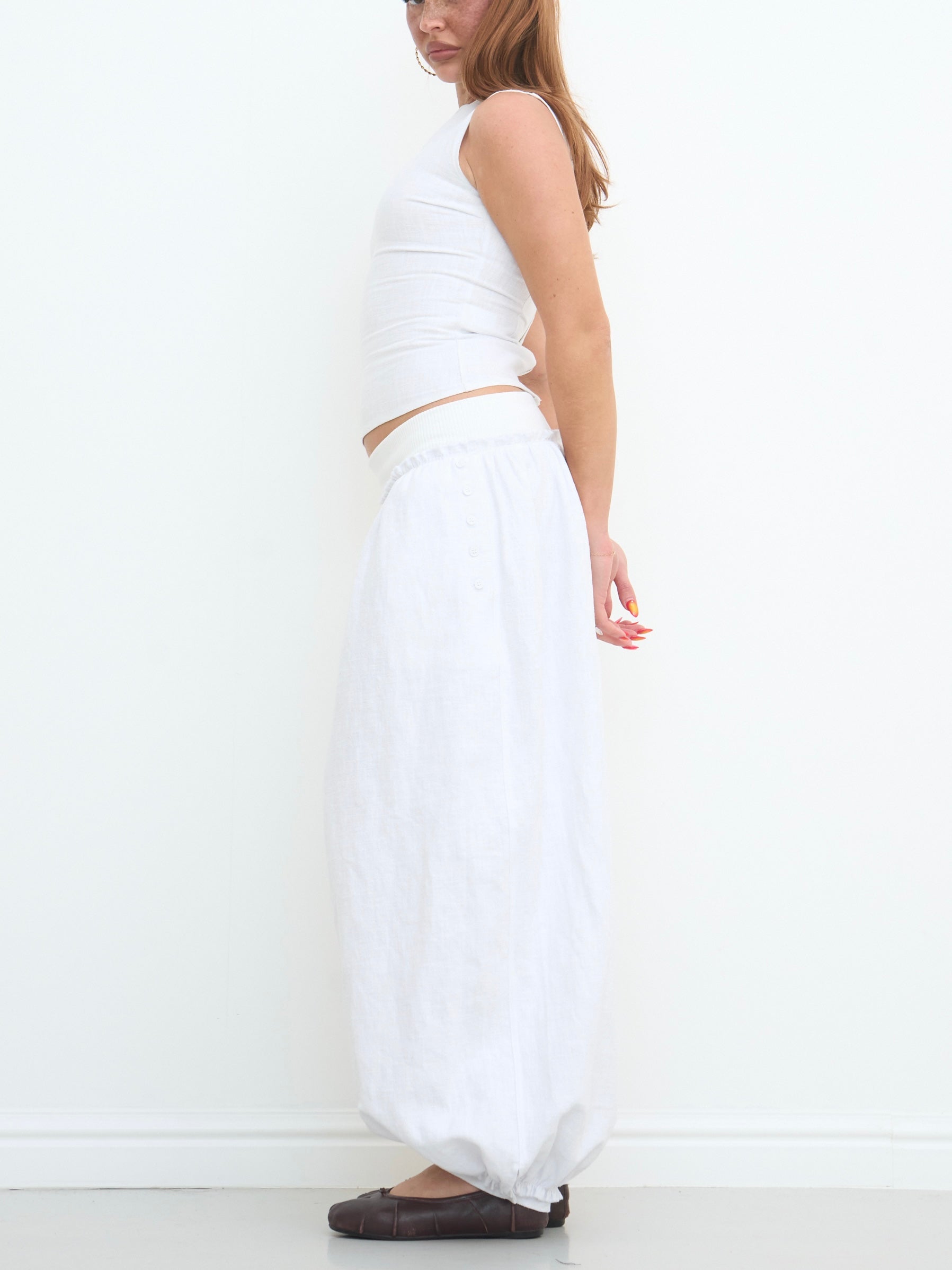 hayley pant - white linen