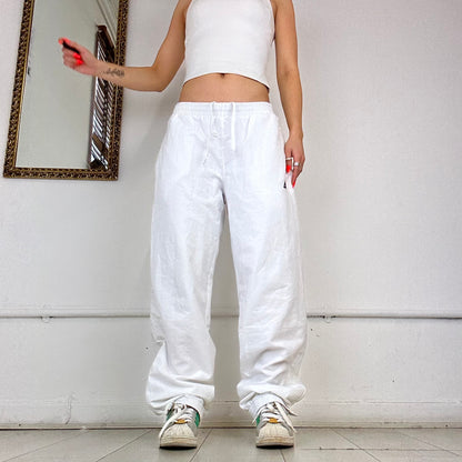 adidas white baggy tracksuit bottoms