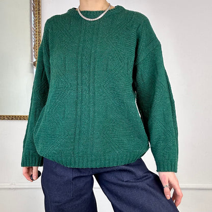 green vintage knitted jumper