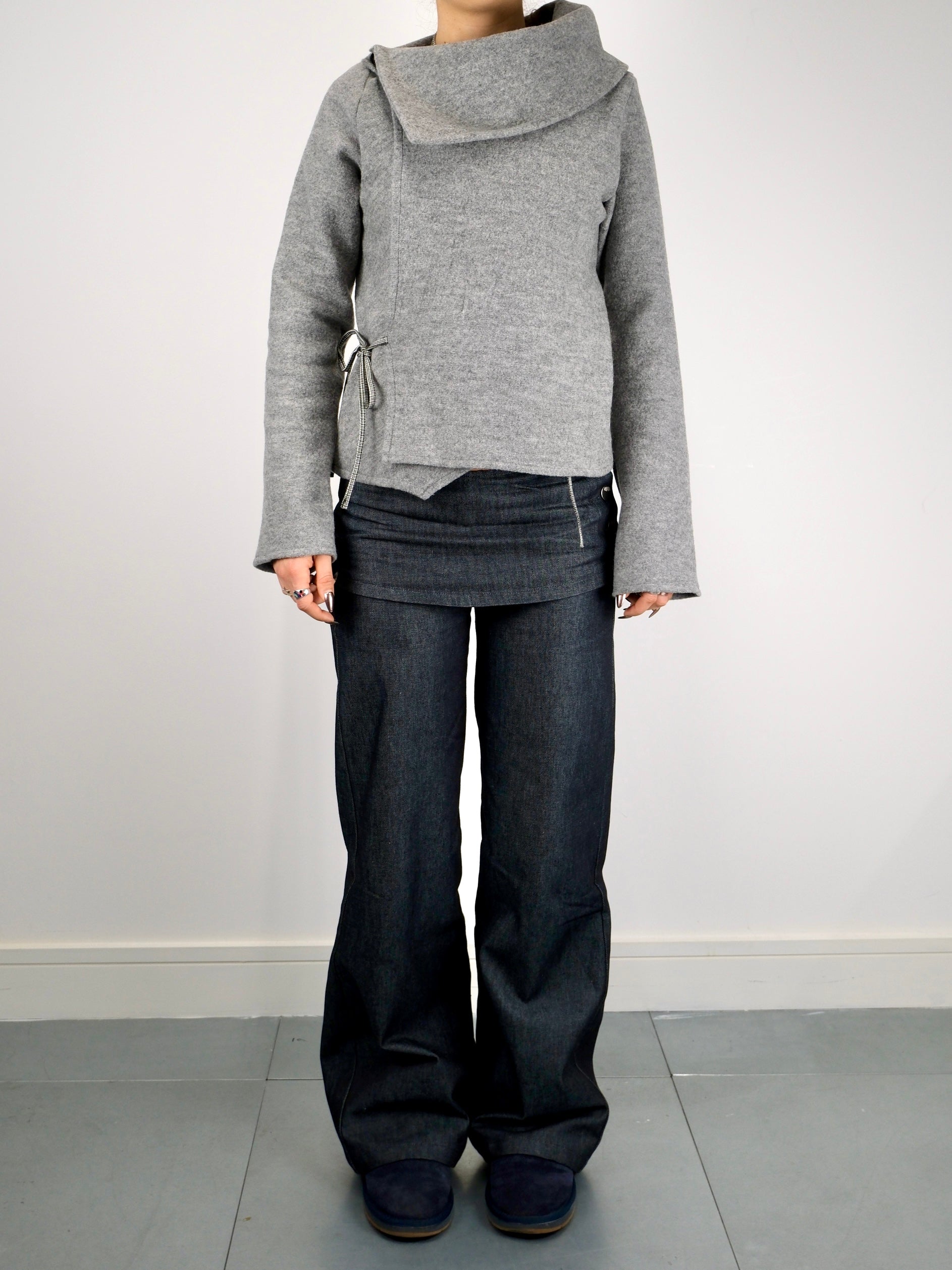 Felix-Cardigan – graue Wolle