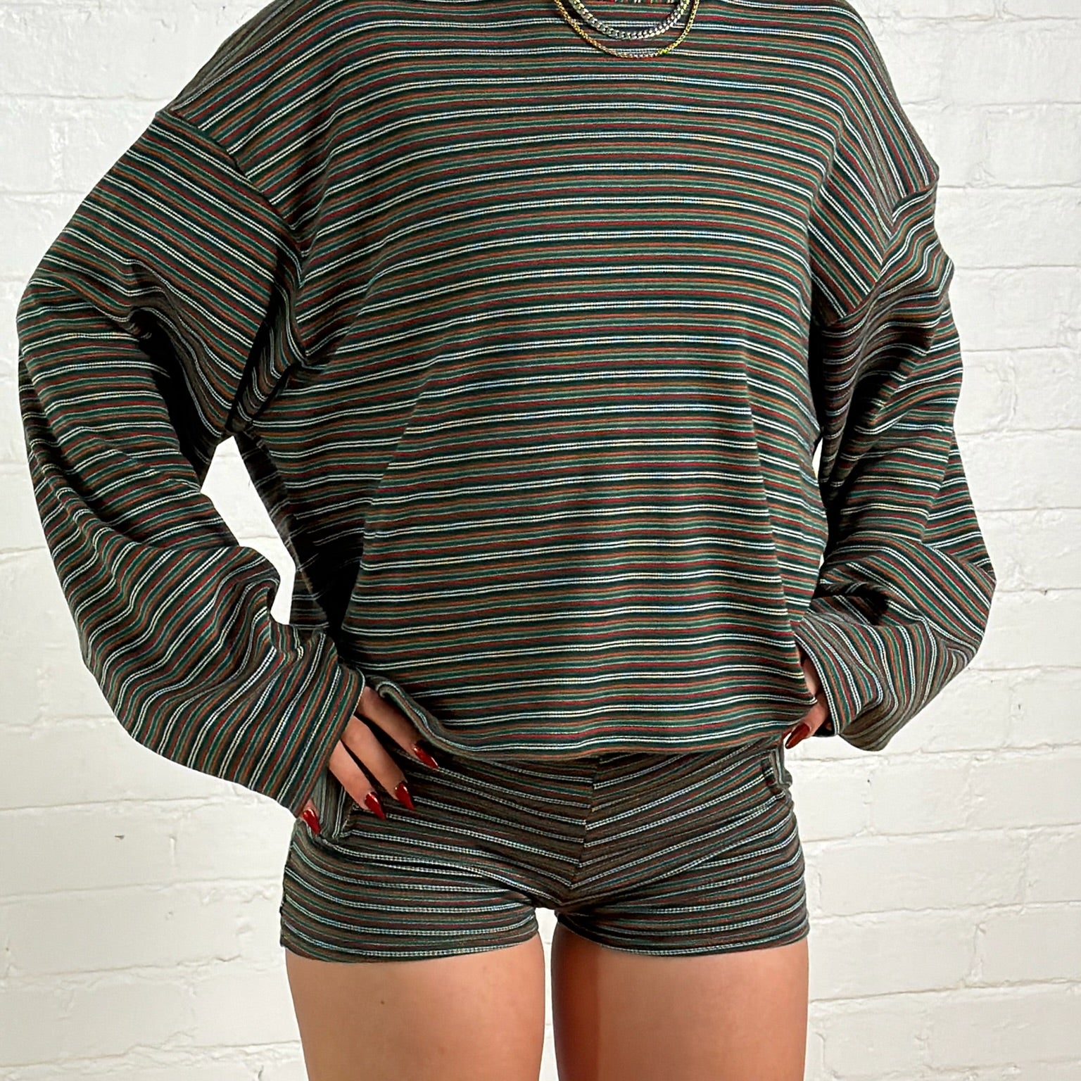 casey jumper - green stripe