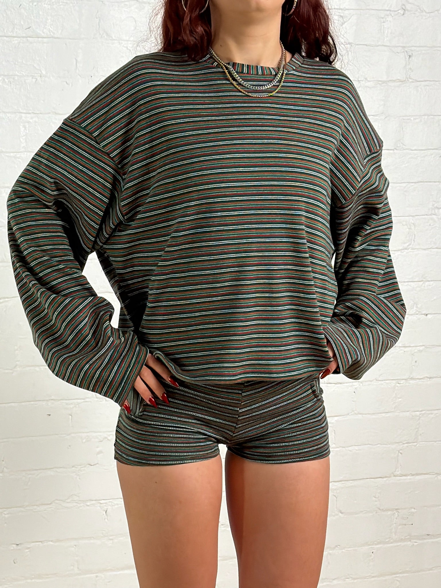 casey jumper - green stripe