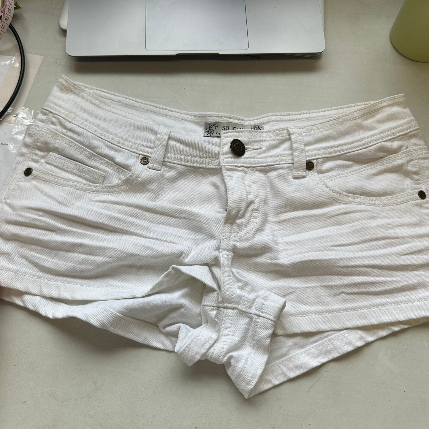 2000's pimkie white denim mini shorts