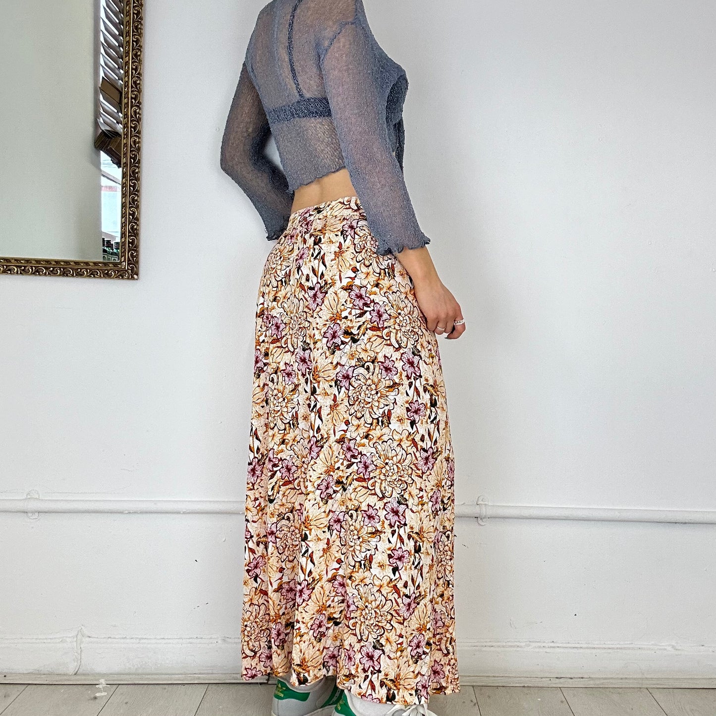 printed maxi skirt