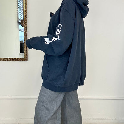 vintage carhartt navy oversized hoodie