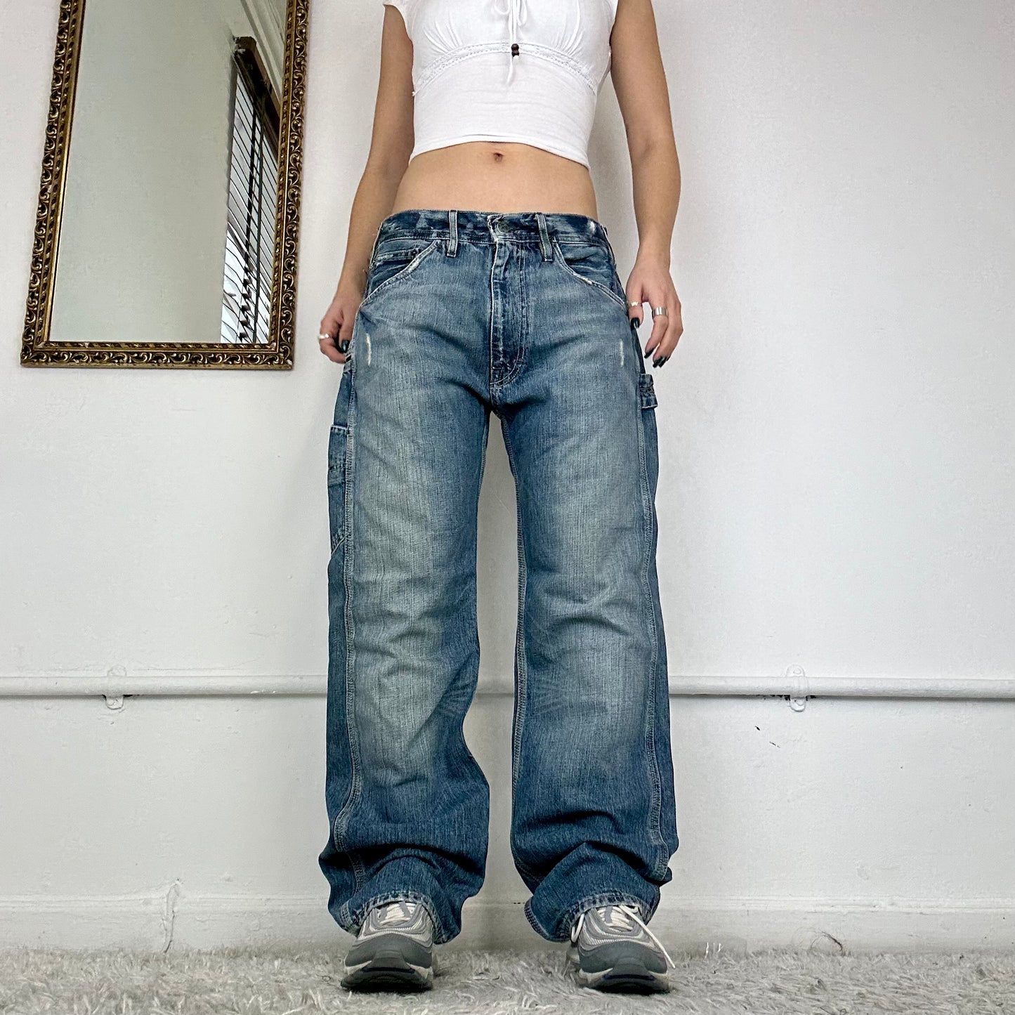 wide leg cargo jeans