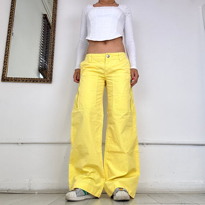 2000's GAS, yellow wide leg trousers