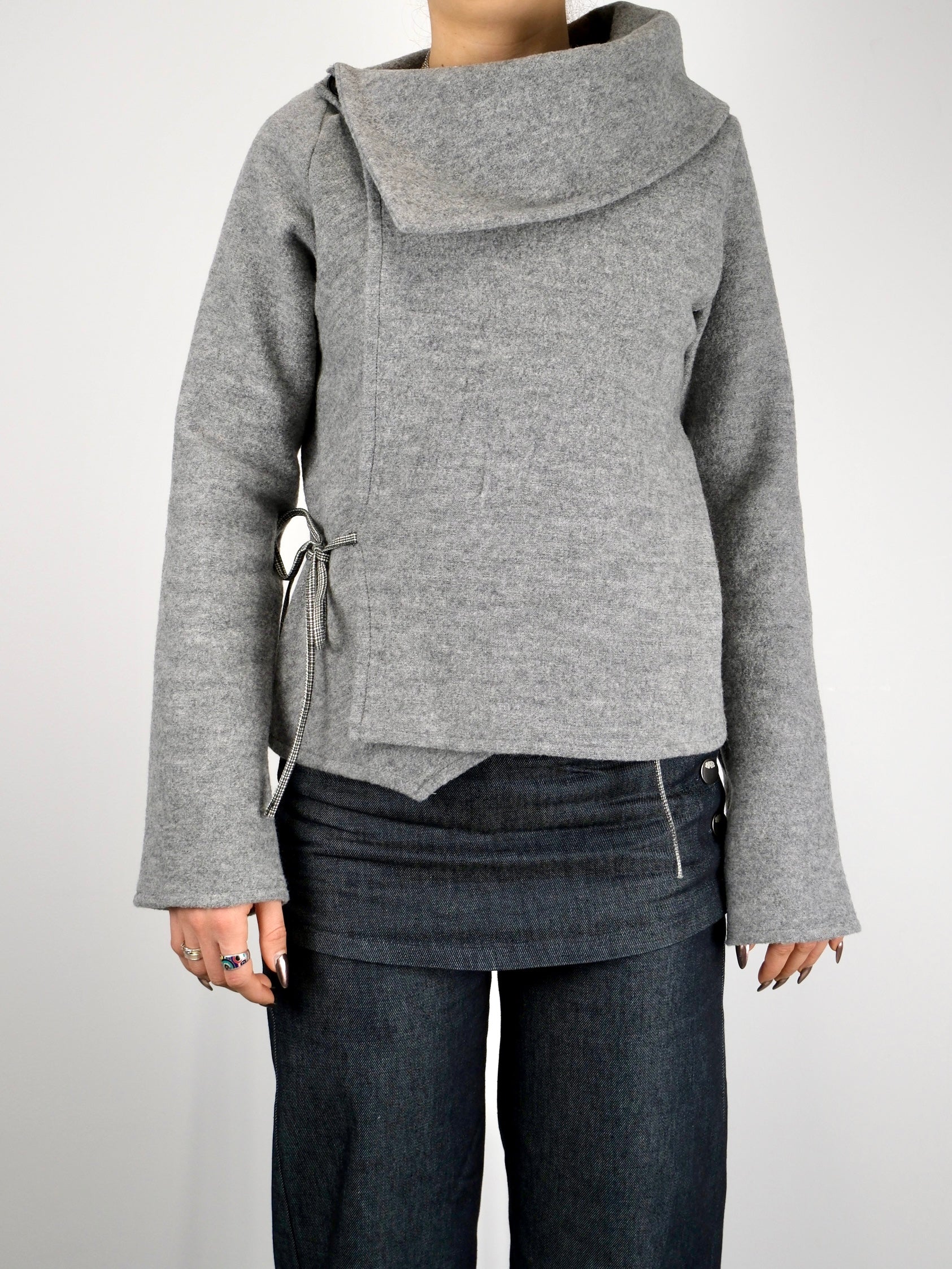 Felix-Cardigan – graue Wolle