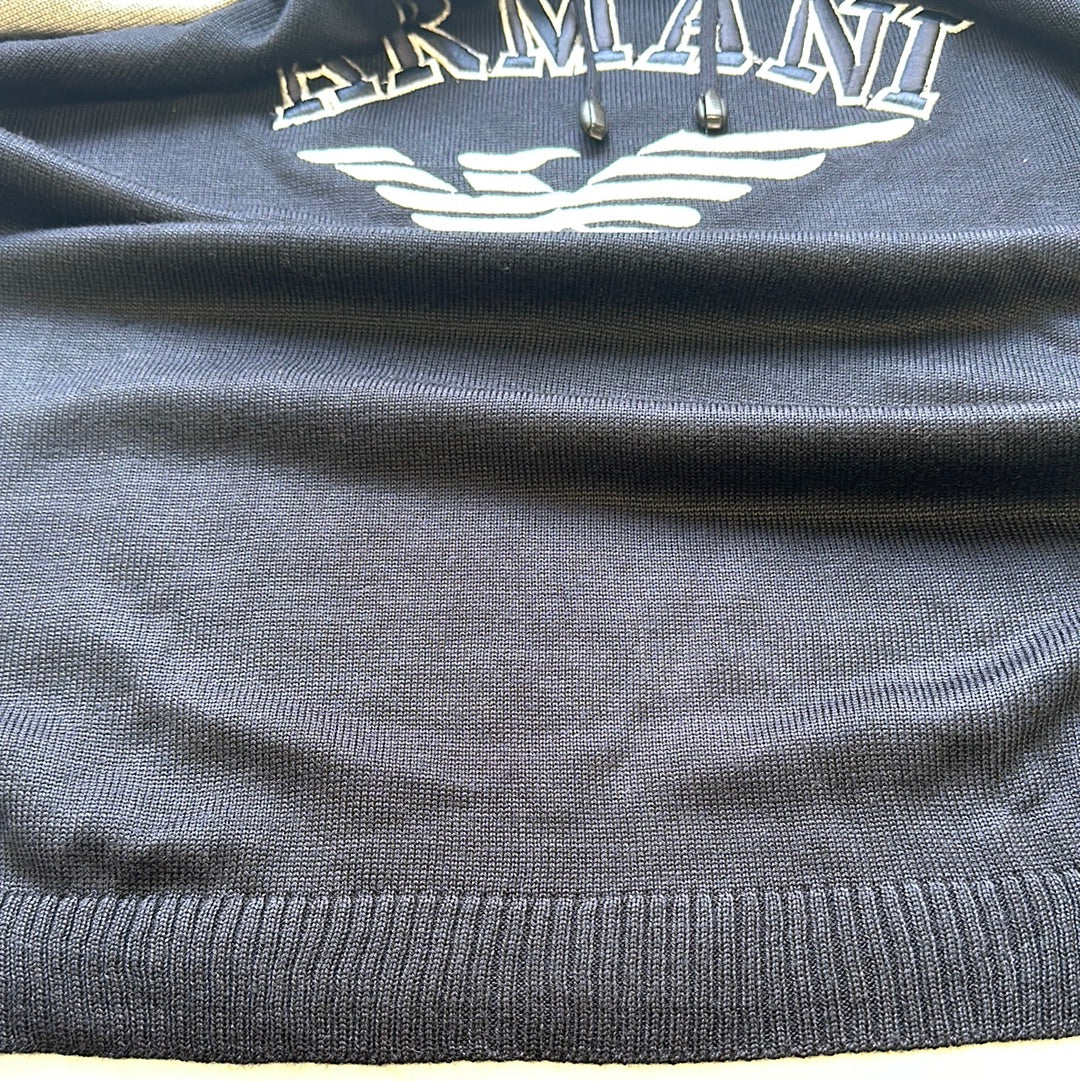 armani knitted hoodie