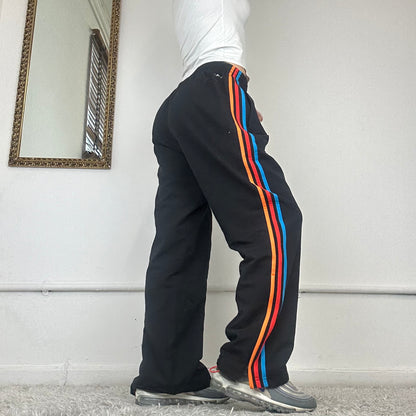 adidas tracksuit bottoms with multi coloured stripes