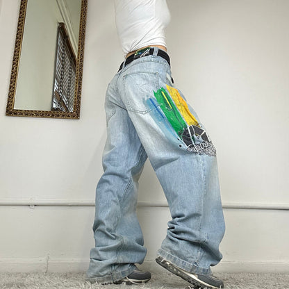 baggy printed jeans by southpole