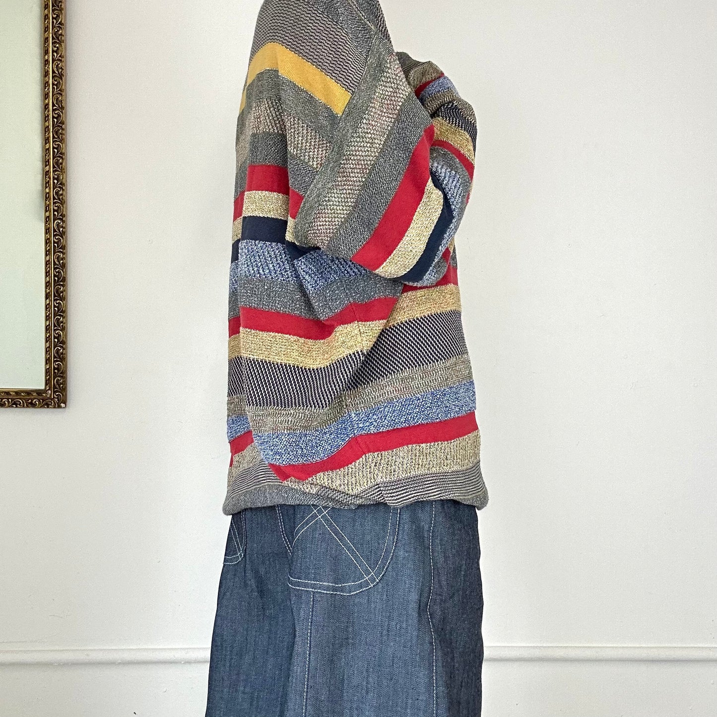 vintage colourful striped knitted jumper