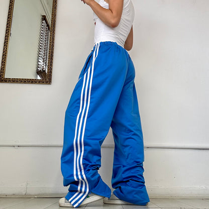 90's adidas blue three stripe joggers