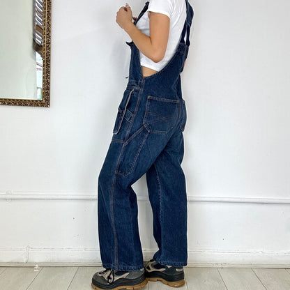 dark wash baggy dungarees