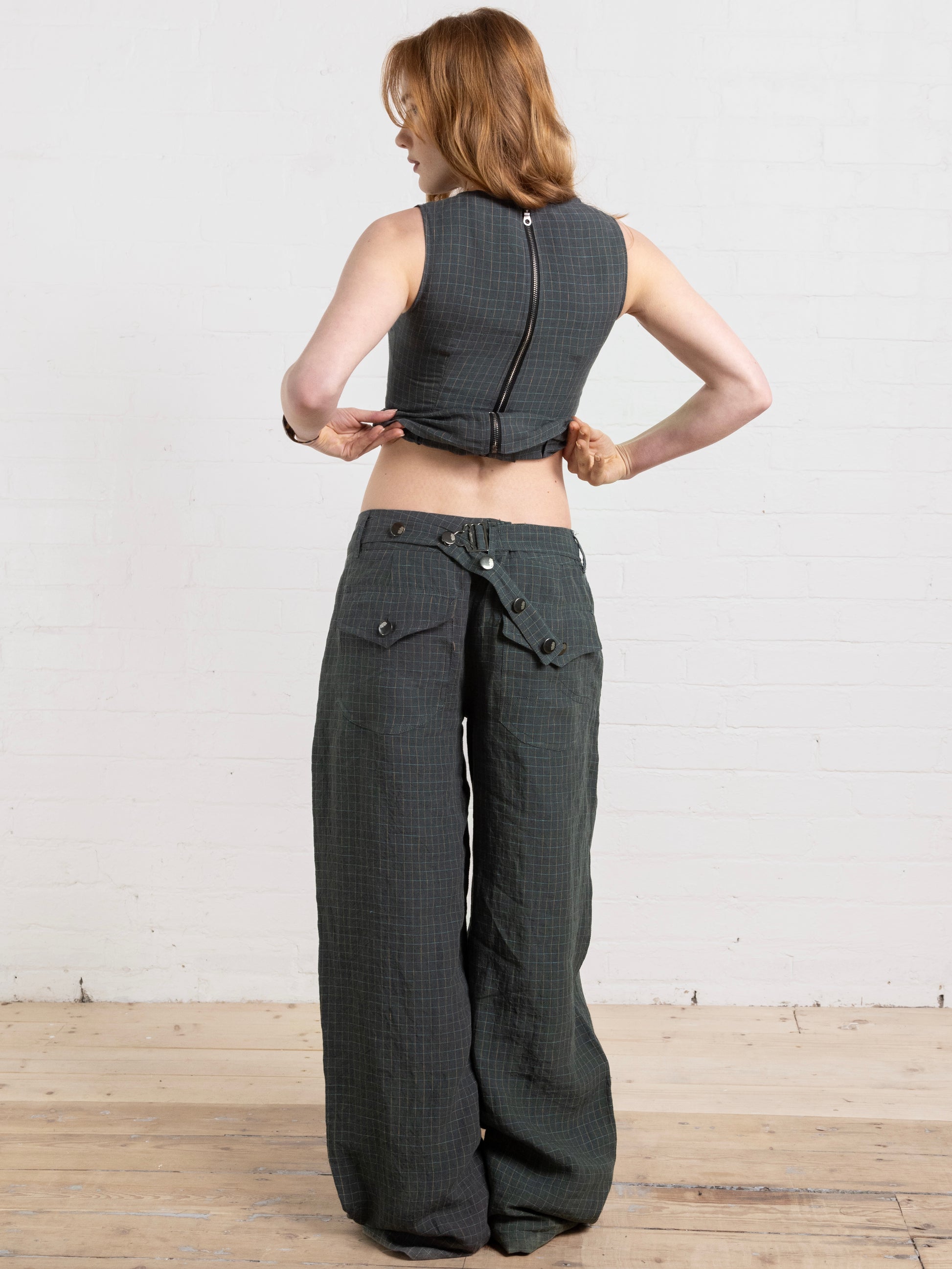 balloon trouser - fern linen