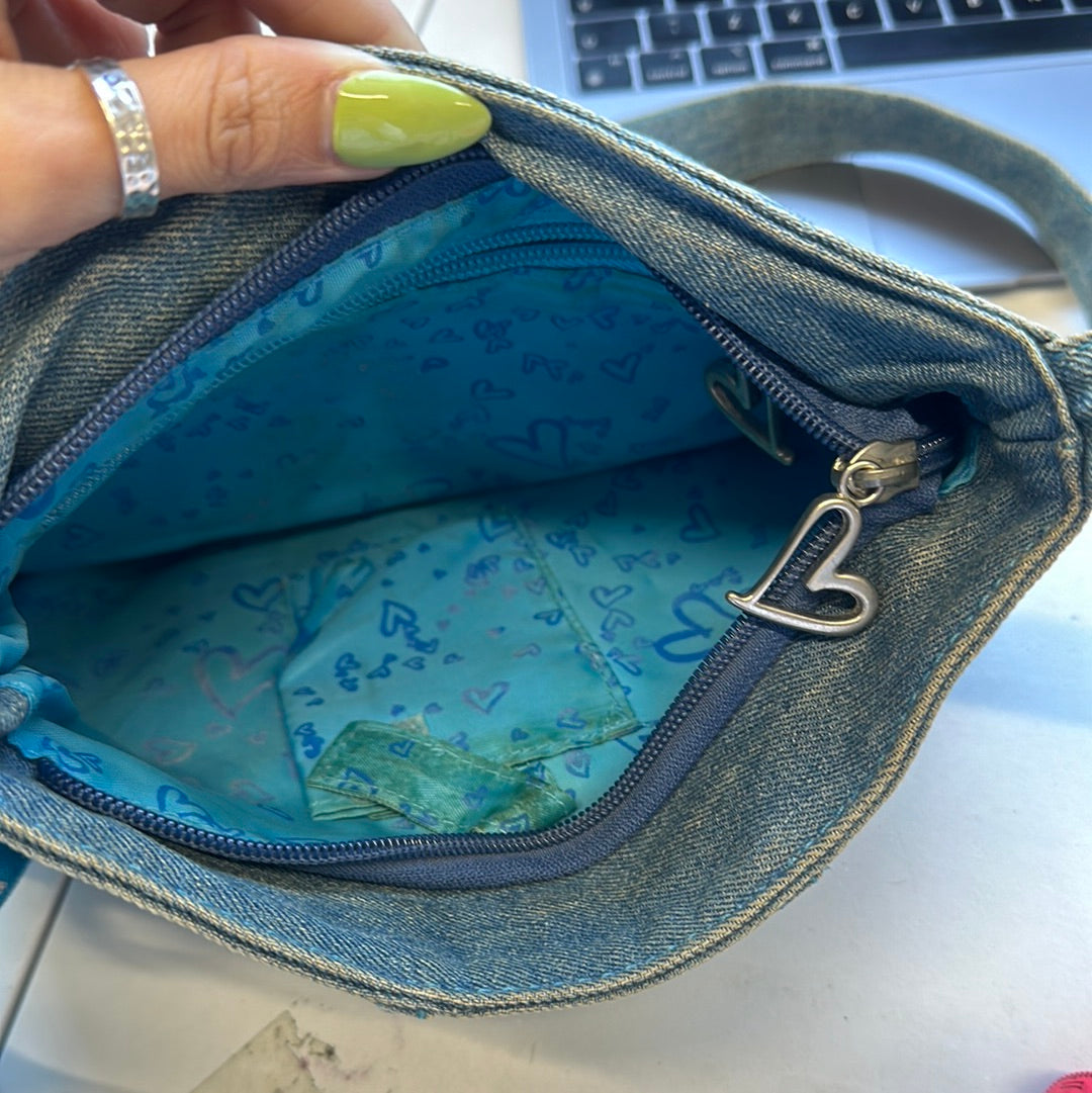 2000's denim cross body bag