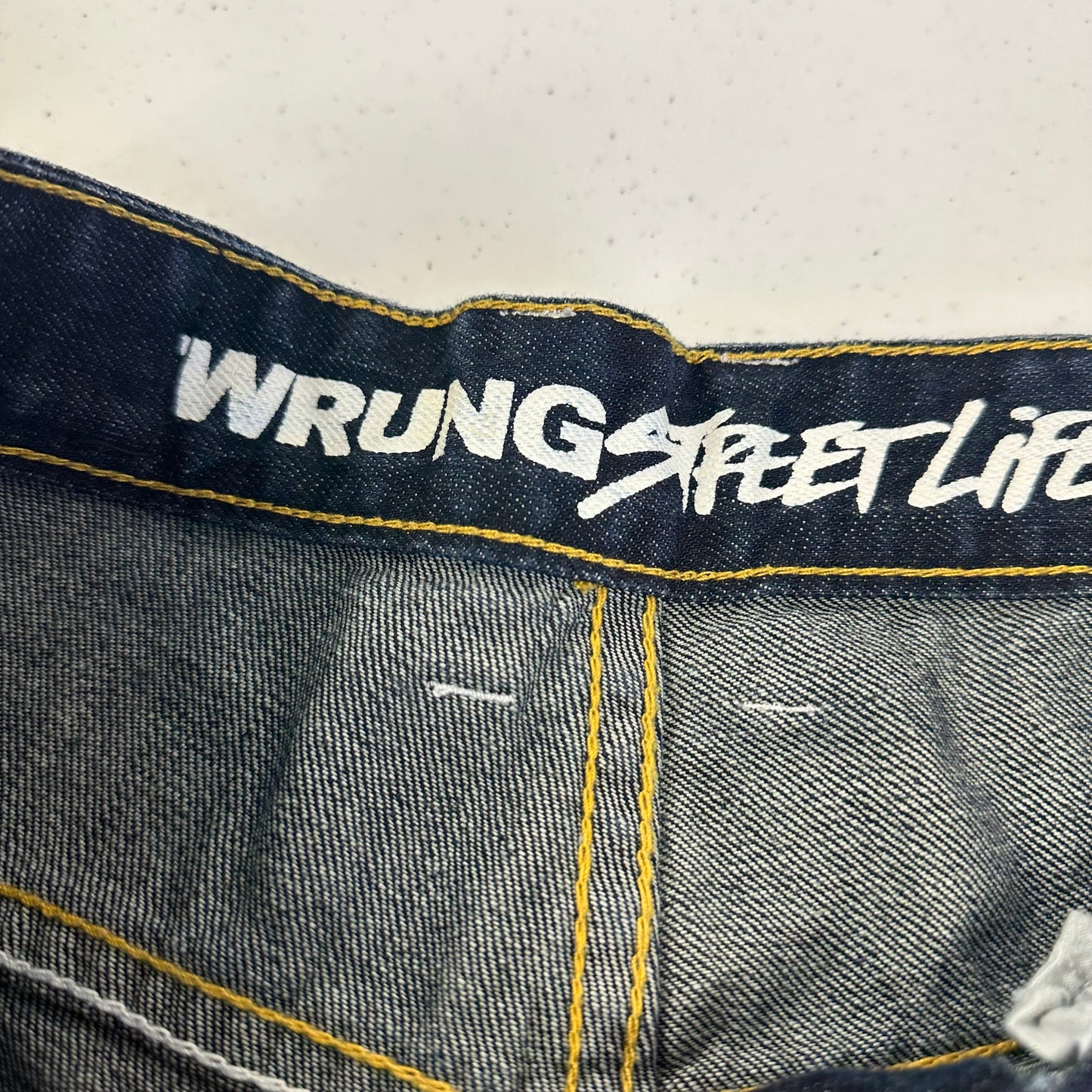 90's embroidered skate jeans by wrung