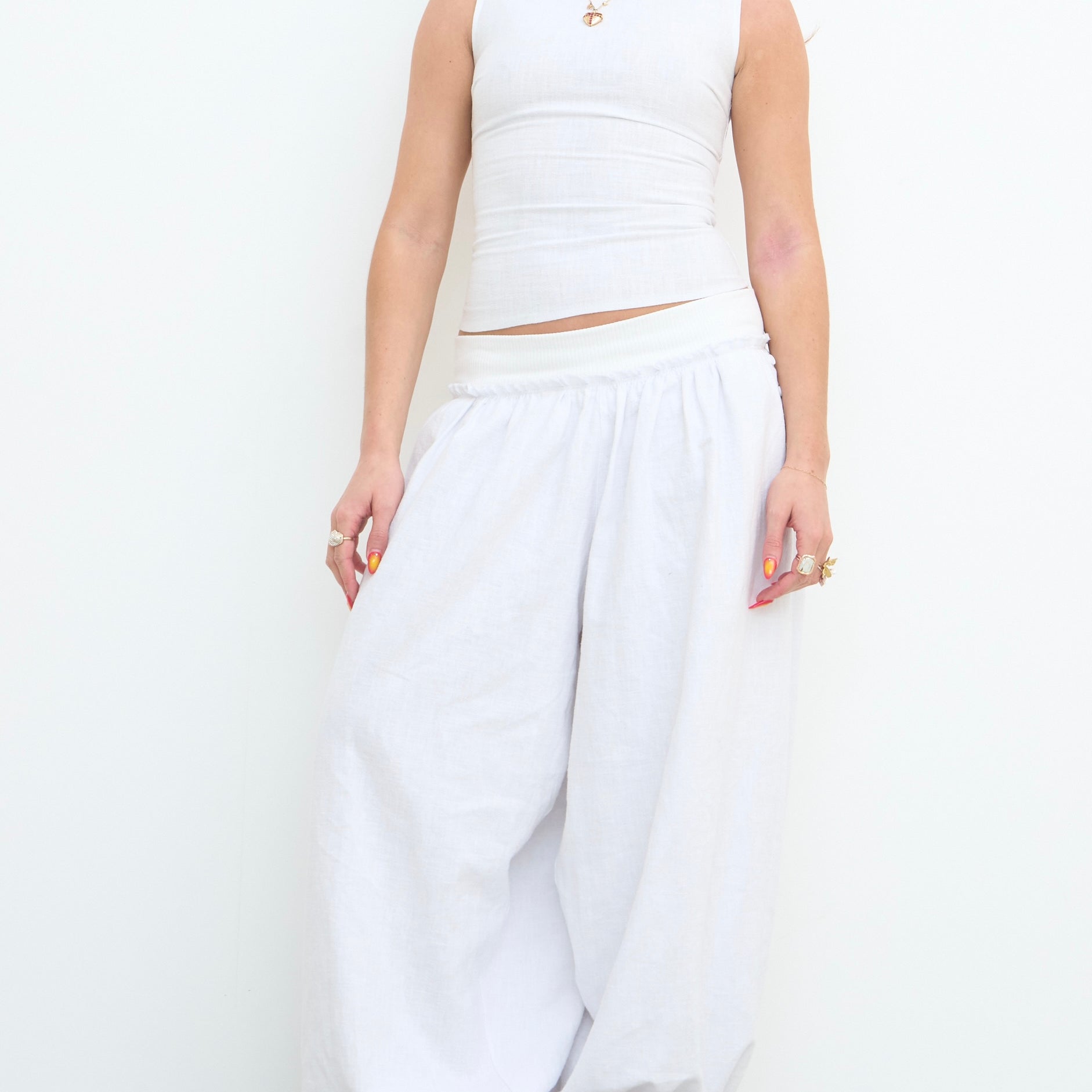 hayley pant - white linen