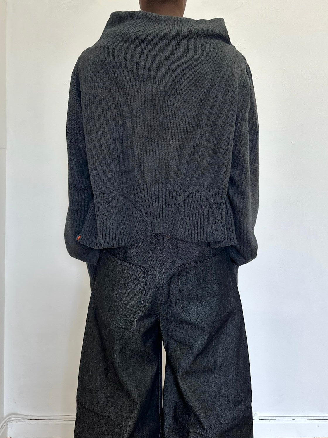 rowan peplum jumper  - grey knit