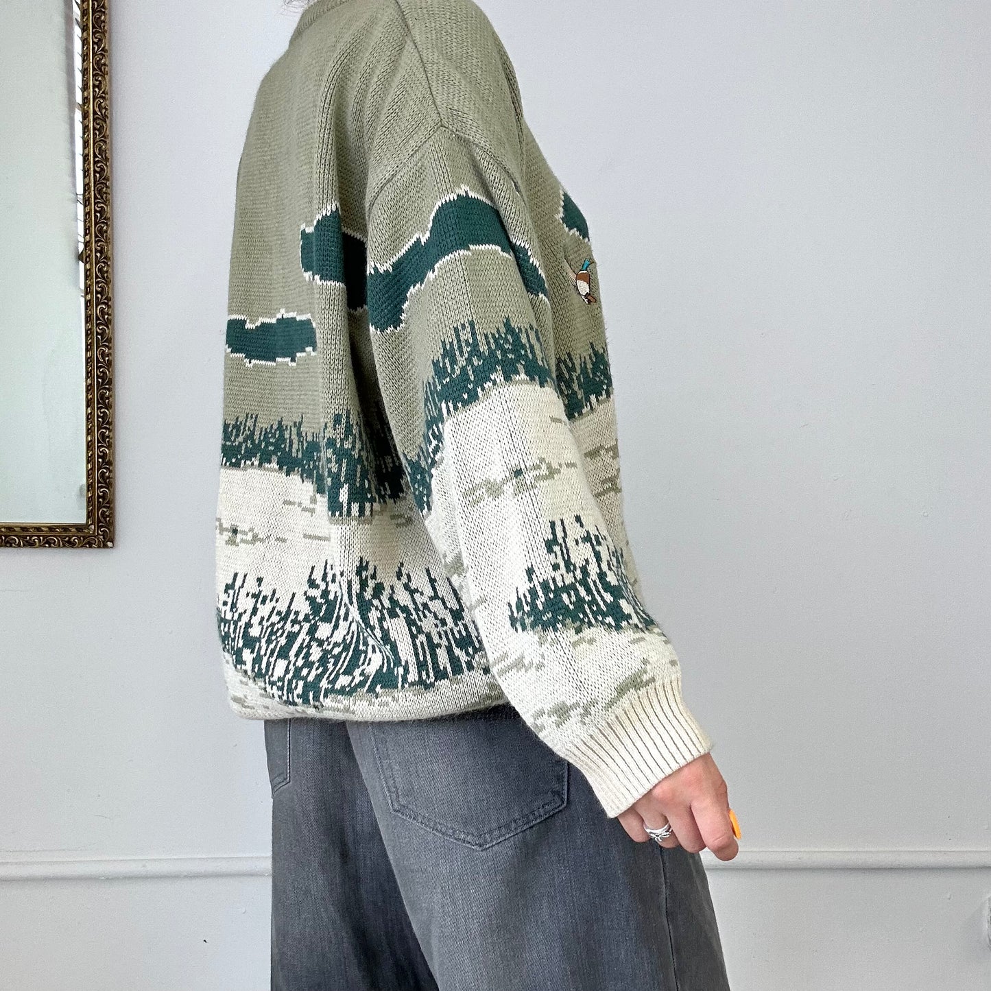 vintage landscape knit jumper