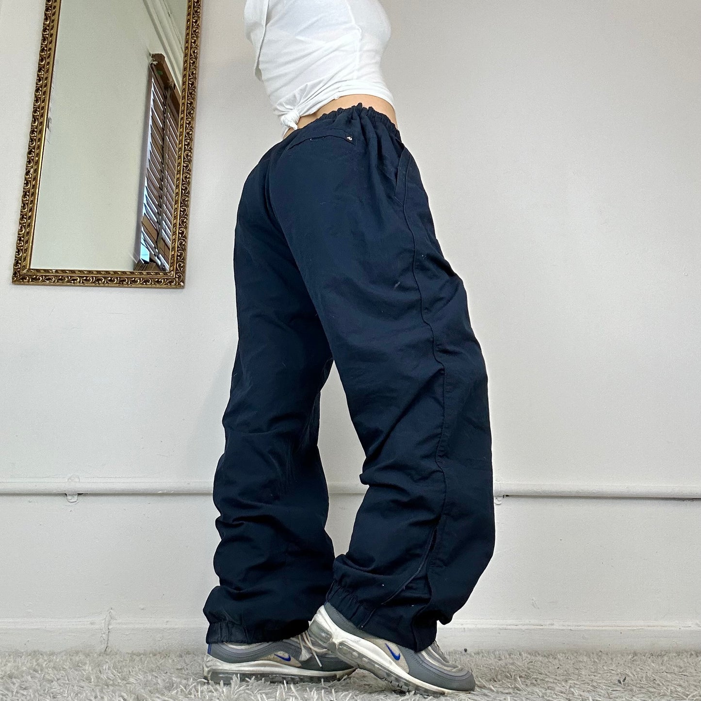 navy nike tracksuit bottoms