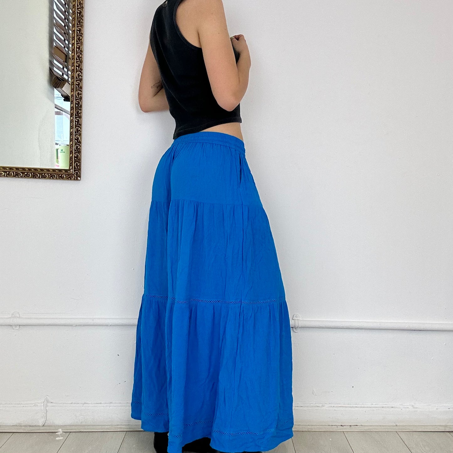 cobalt blue maxi skirt