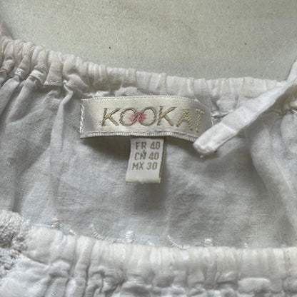 vintage kookai white broderie mini dress