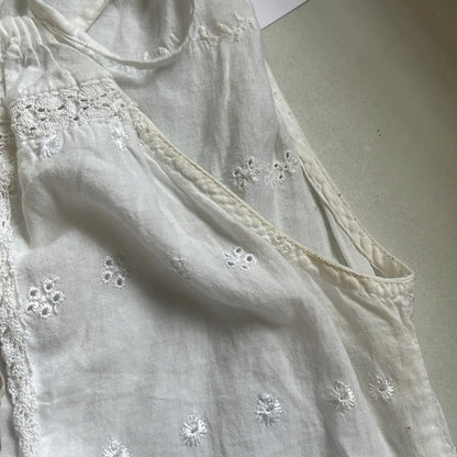 vintage kookai white broderie mini dress