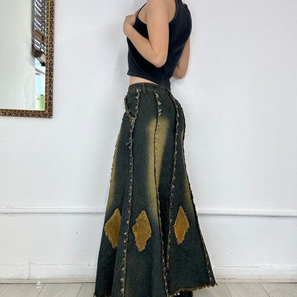 00’s denim maxi skirt