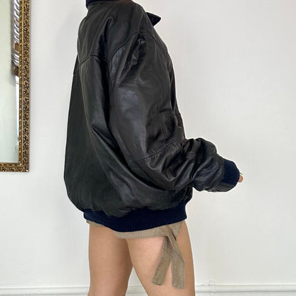 vintage leather bomber jacket