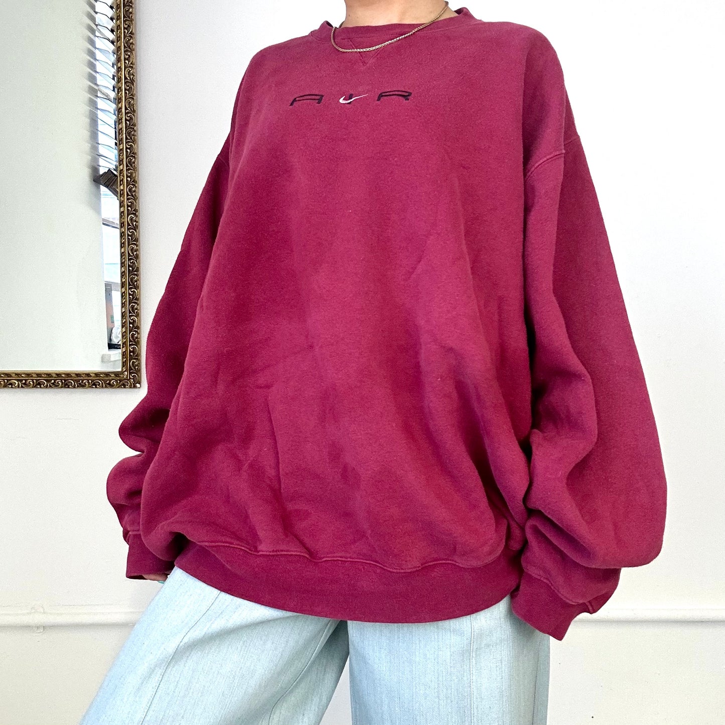 vintage nike air burgundy sweatshirt