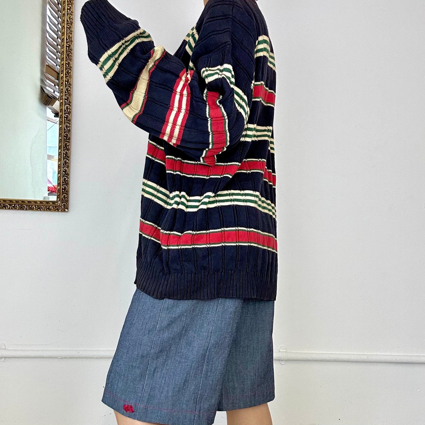 tommy hilfiger striped knitted jumper