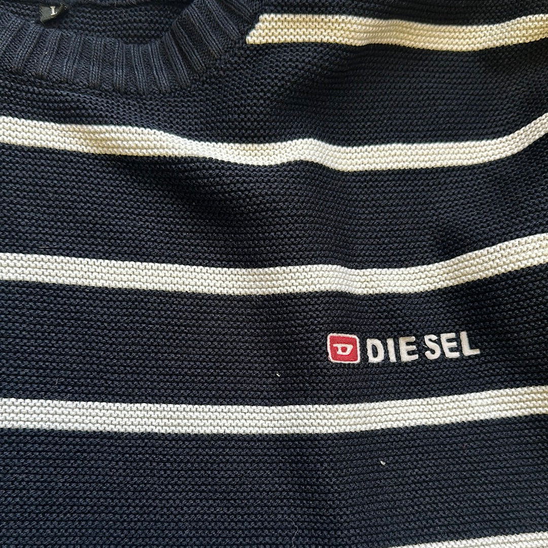 vintage dark navy striped diesel jumper