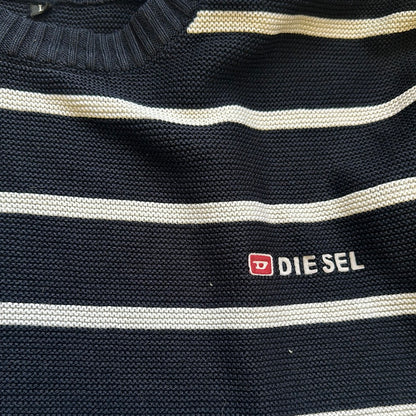 vintage dark navy striped diesel jumper