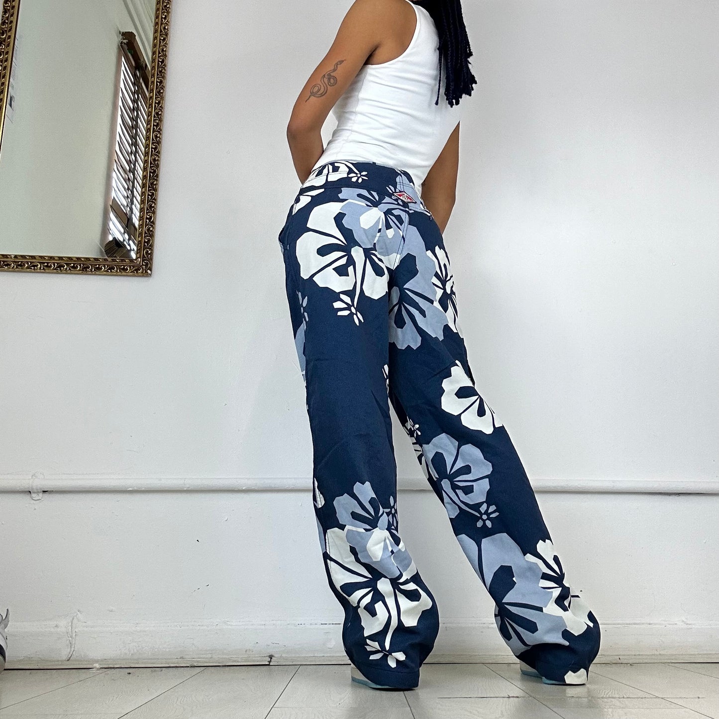 90’s floral wide leg trousers