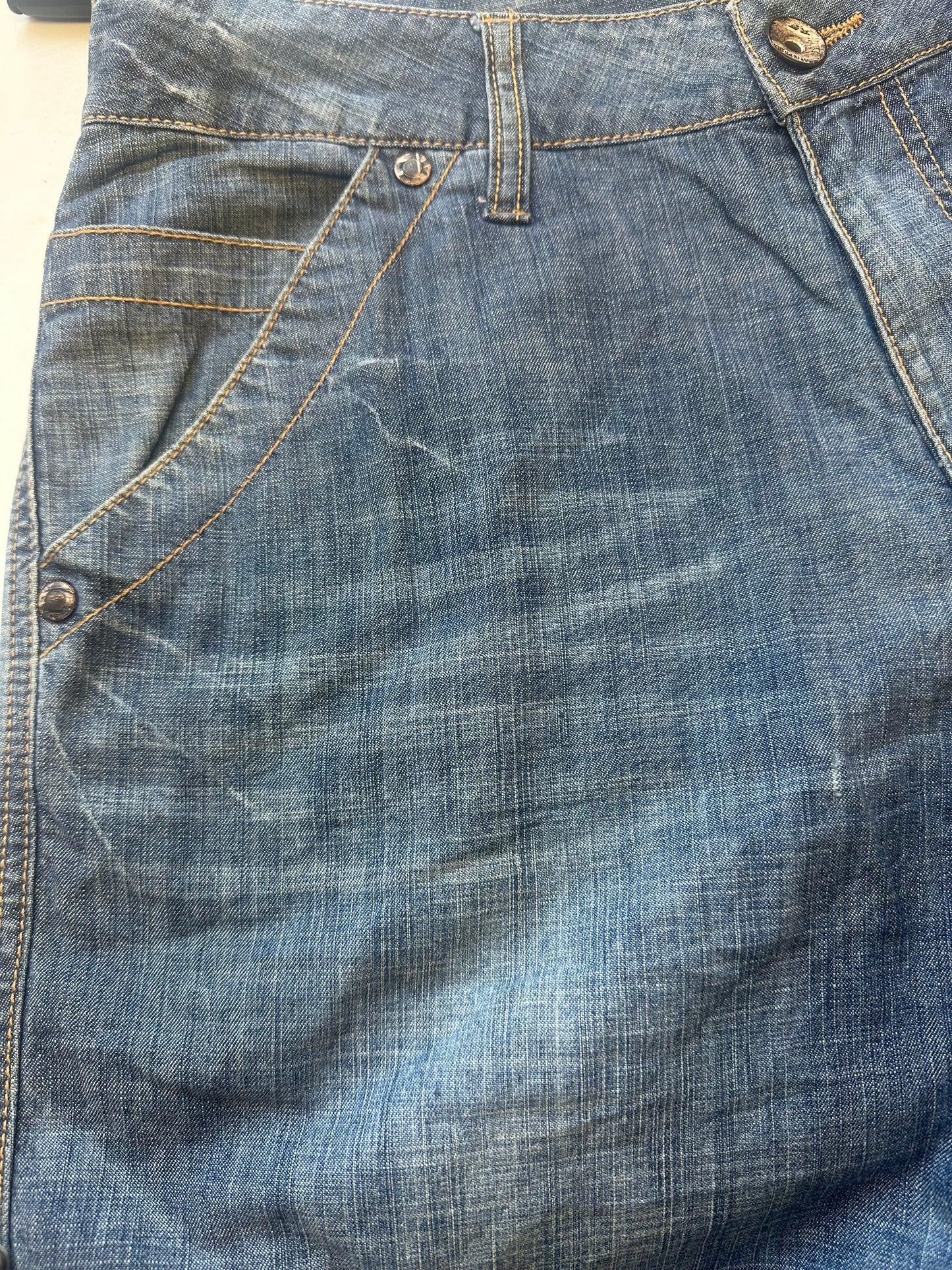 vintage blue denim jorts